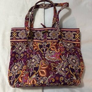 Vera Bradley quilted Paisley Purple and Orange Women's Tote Bag